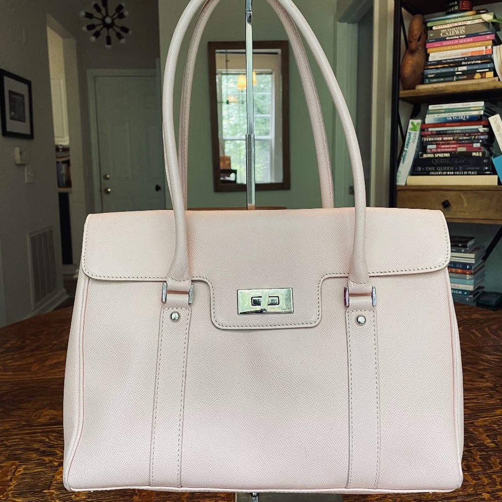 Rafe Baby Pink Saffiano Leather Satchel Bag